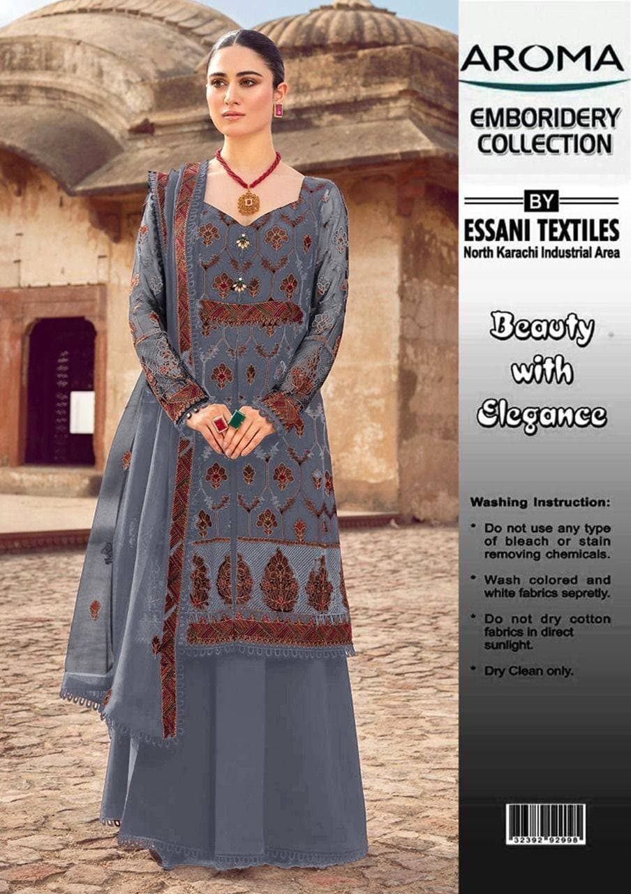 Aroma Chiffon & Kataan Silk 3 Piece Suit For Ladies/Women’s (Master Replica)