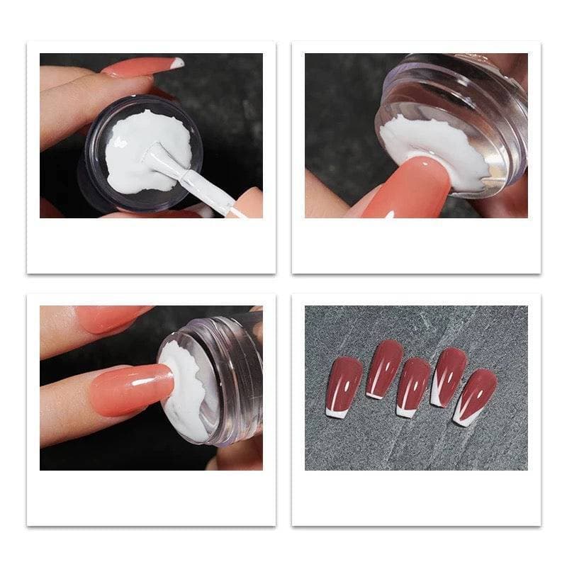 French Nails With Stamp Nail Art Tool
