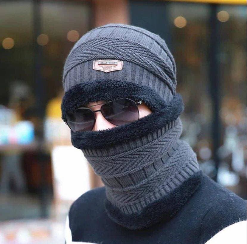 Beanie Wool Cap With Neck Warmer Set - 2 PCS