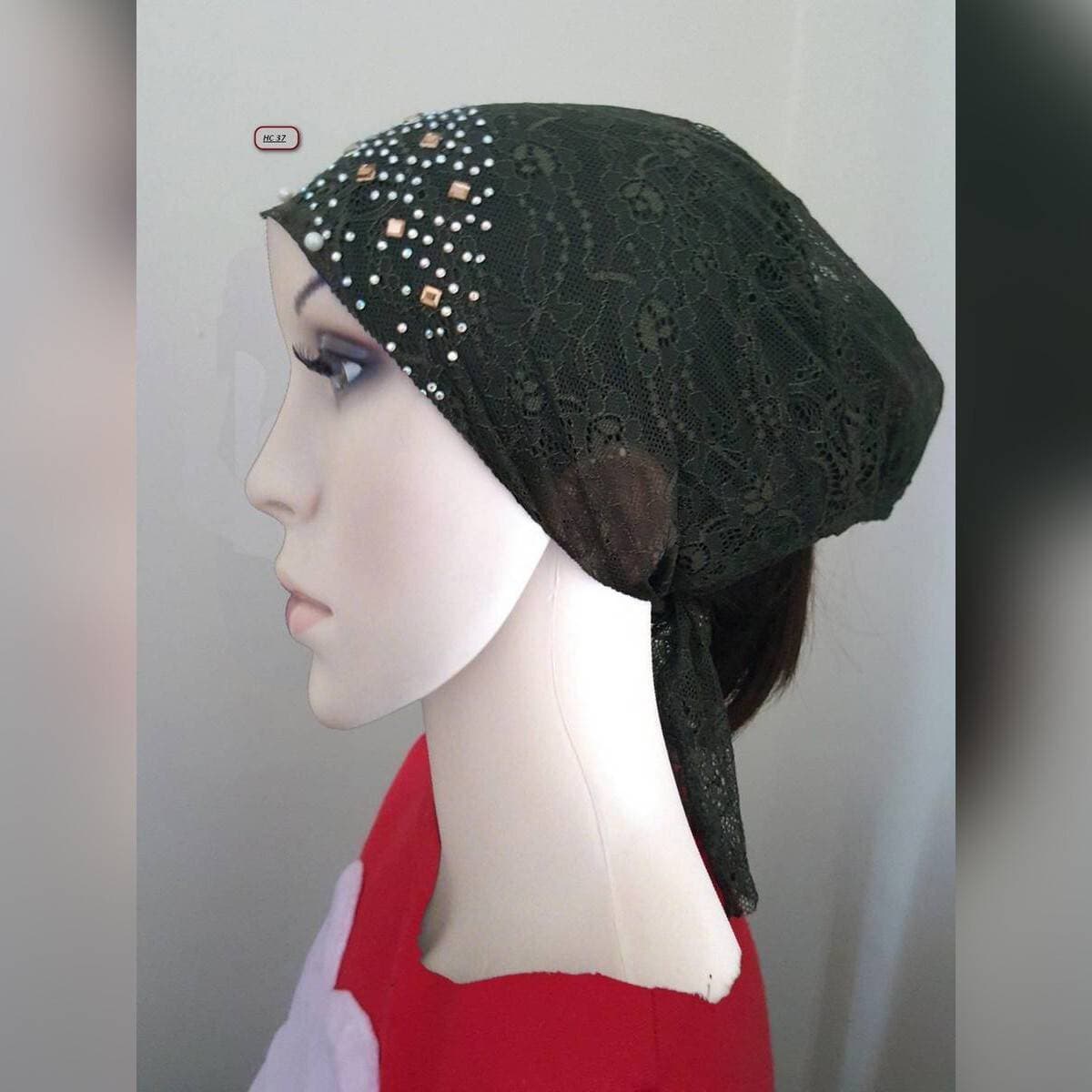 Plain Hijab Cap with Moti For Women