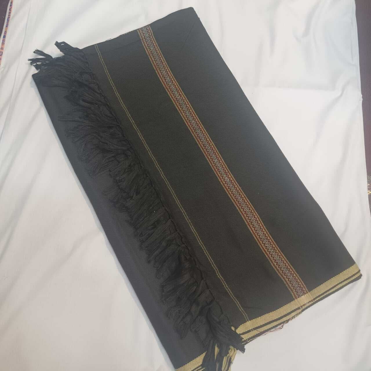 Men's Wool Bannu Shawl (01) - Black