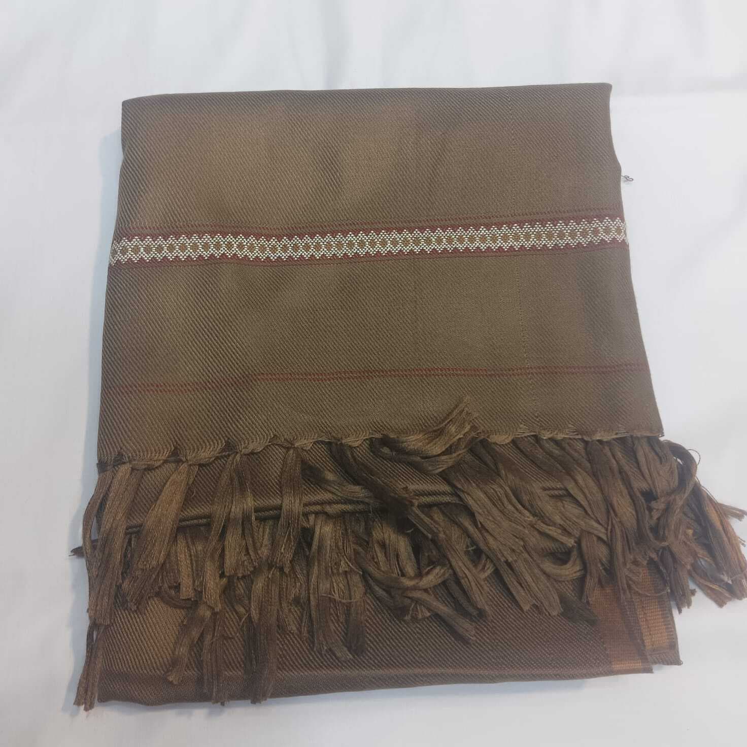 Men's Wool Bannu Shawl (03) - Brown