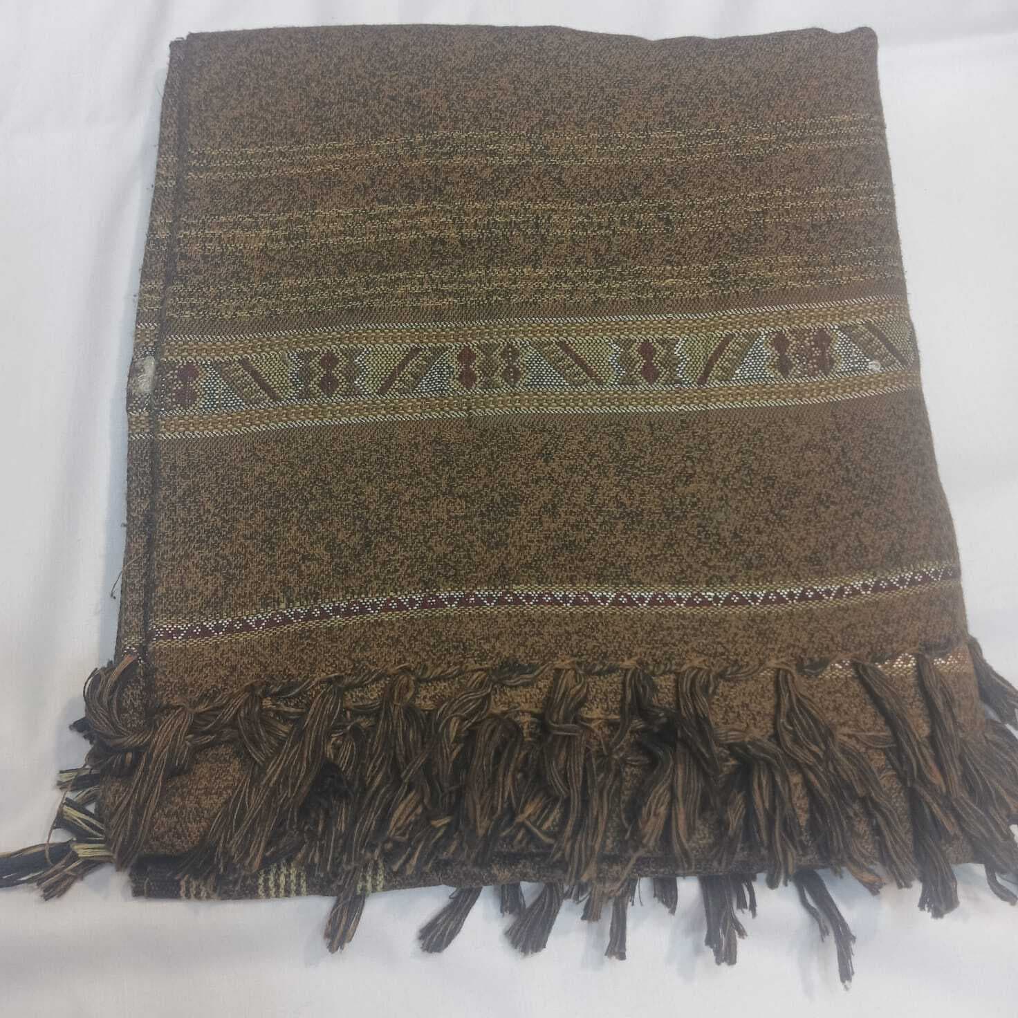 Men's Wool Bannu Shawl (05) - Brown