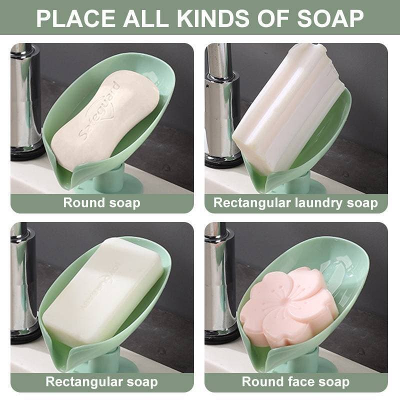 Soap Holder Soap Dish Soap Box Suction Cup Space - Green