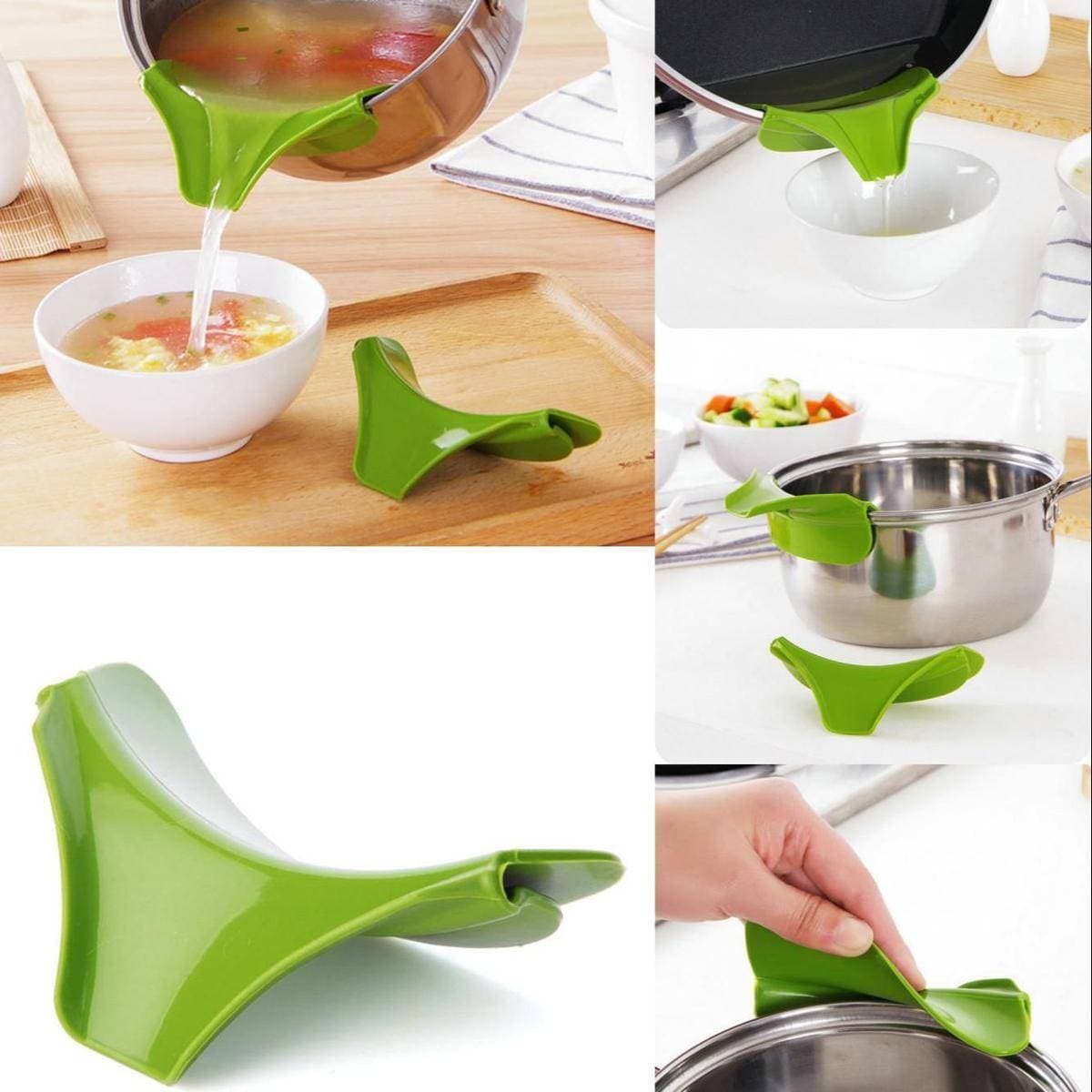 Kitchen Funnel Gadget Silicone Pour Spout Slip On Pour