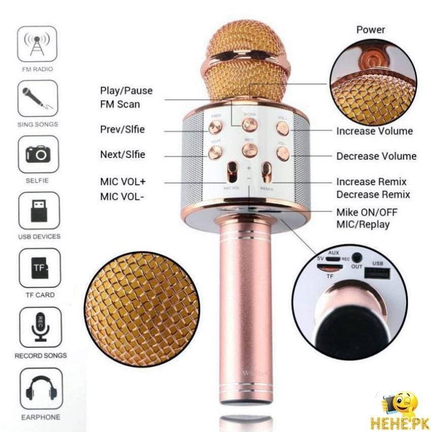Bluetooth Mic Ws858 Speaker Usb Options