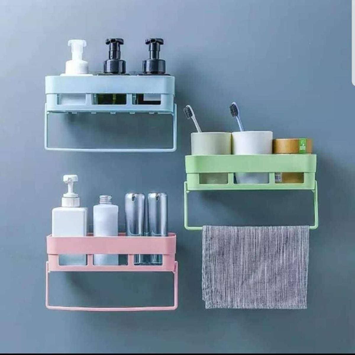 Bathroom Storage Holder Organizer Wall Rack Shelves Shelf - Multicolour