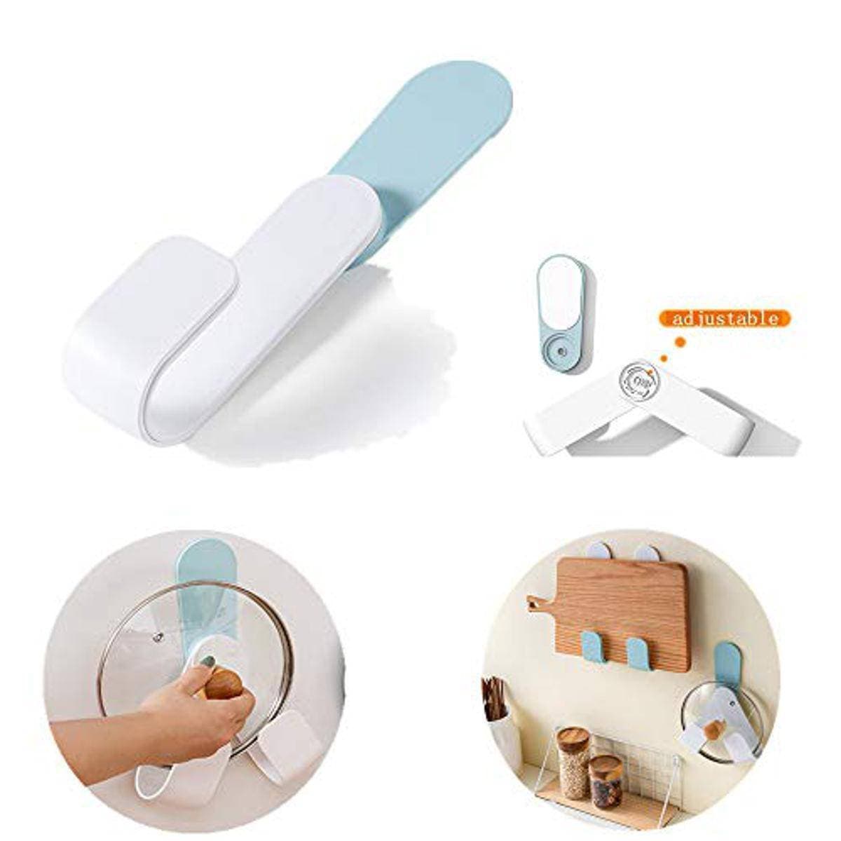 Self Adhesive Pot Lid Holder Punch Free Pan Cover Storage Rack
