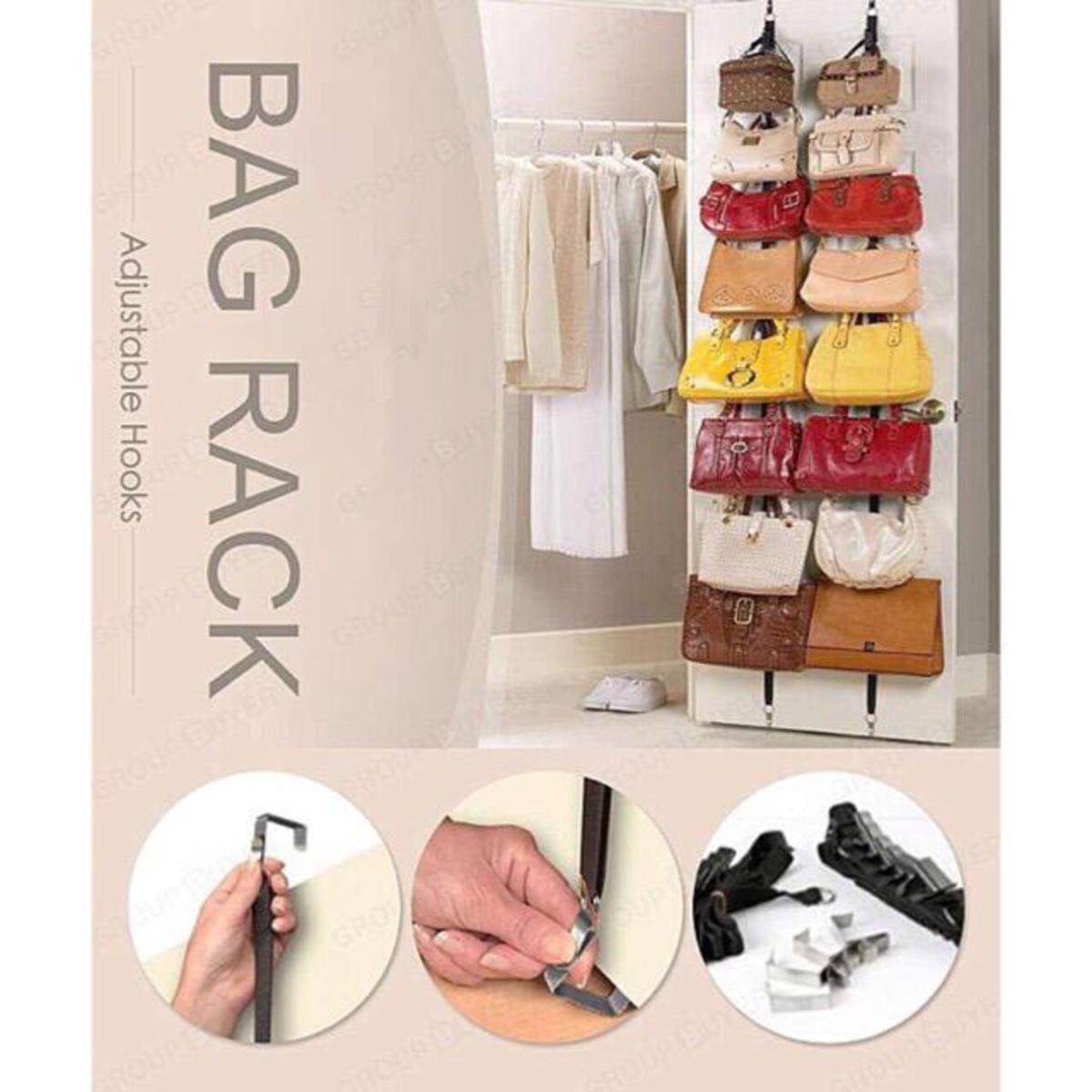 Bag Rack Door Straps Hanging Rack Holder 16 Hook Organizer Bag