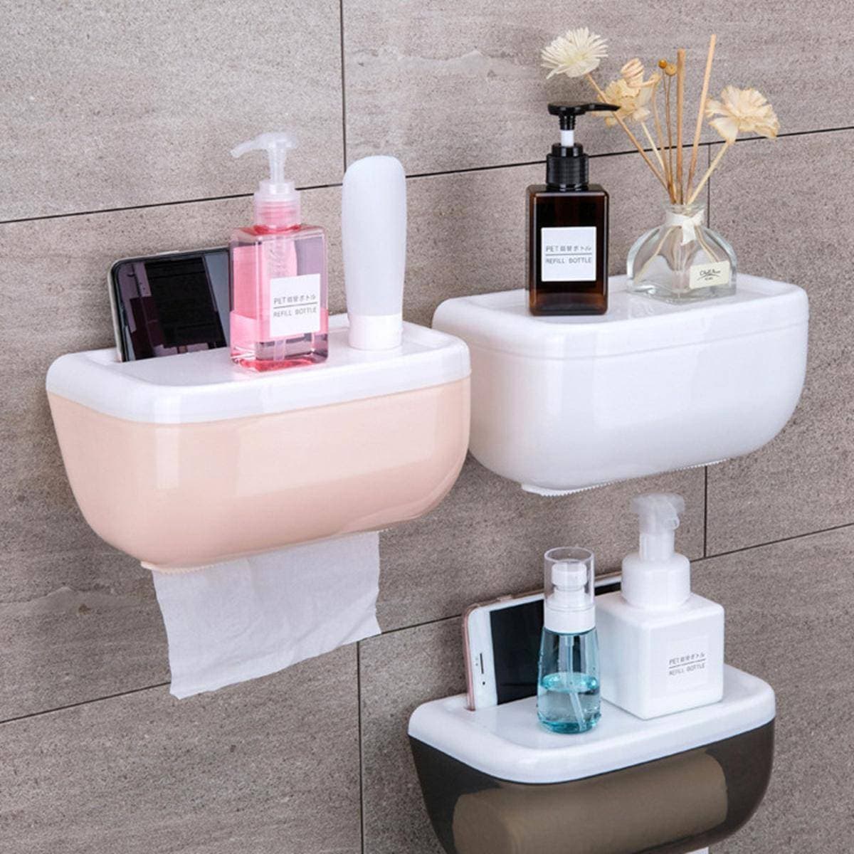 Wall-Mounted Self-Adhesive Tissue Storage Holder Dispenser