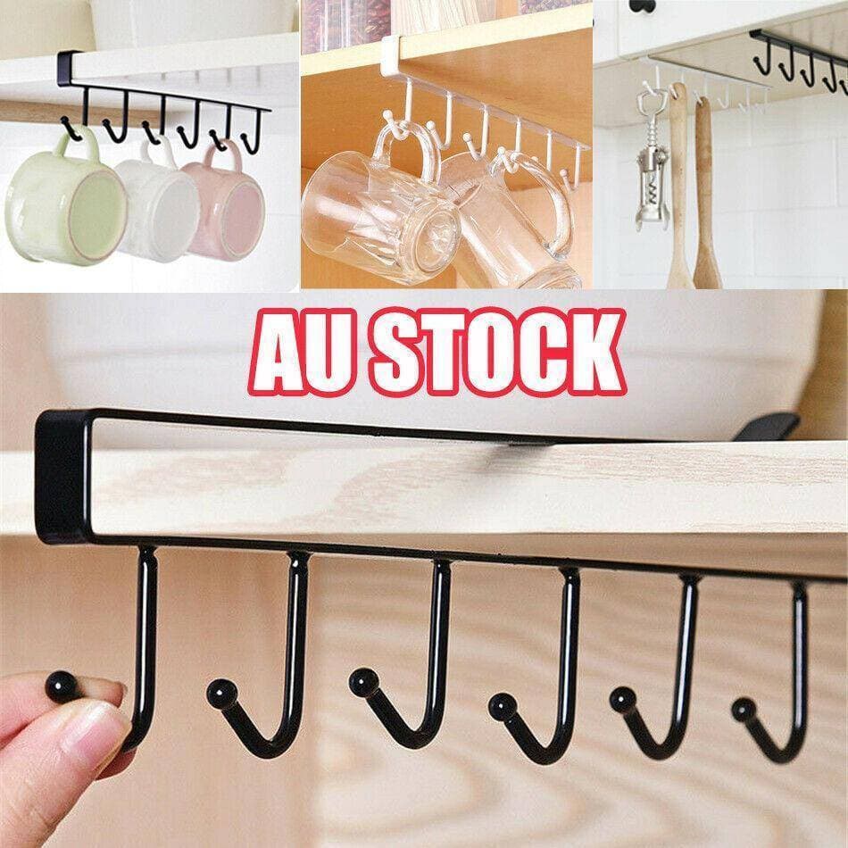 Multi Functional Kitchen Rack With 6 Hooks