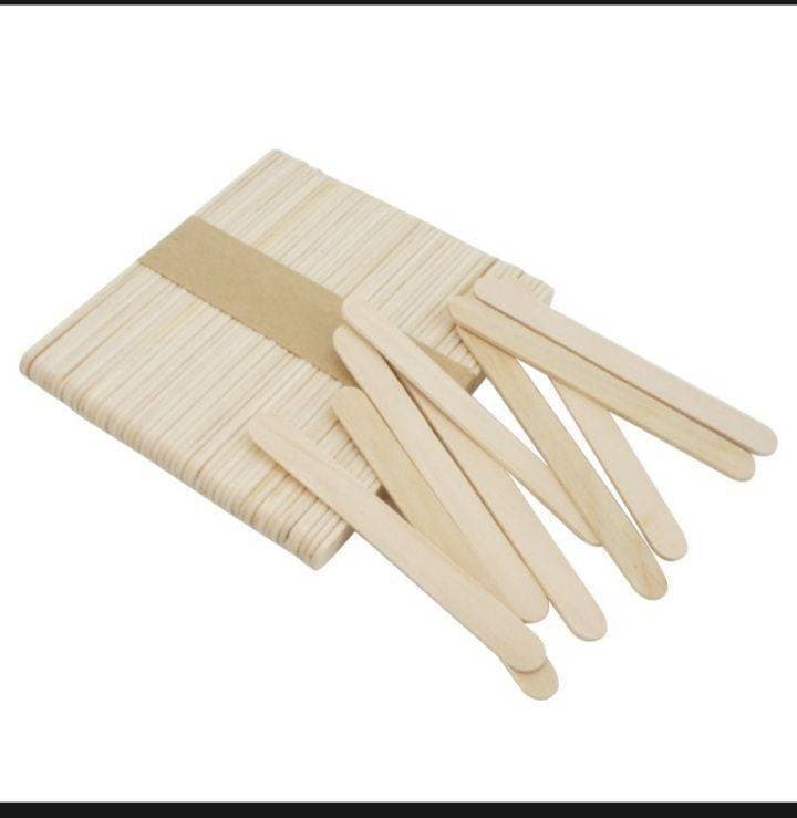Pack Of 100 Small Craft Wooden Popsicle Sticks (Length - 4.5 Inches)