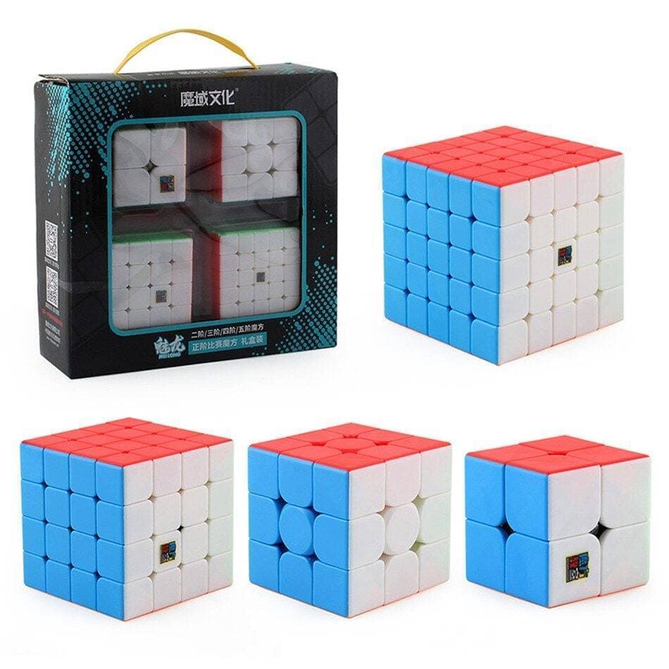 Bundle of 4 Moyu Meilong Rubik's Sticker less