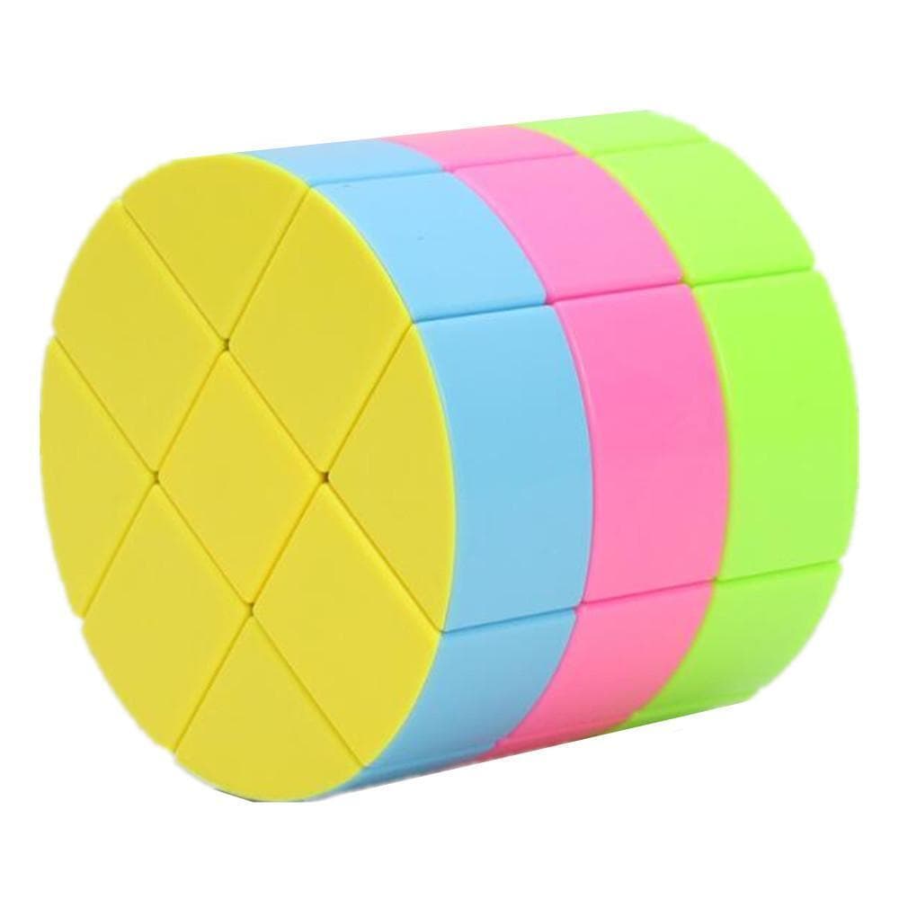 Cylinder 3x3x3 Sticker less Magic Cube Puzzle Toy