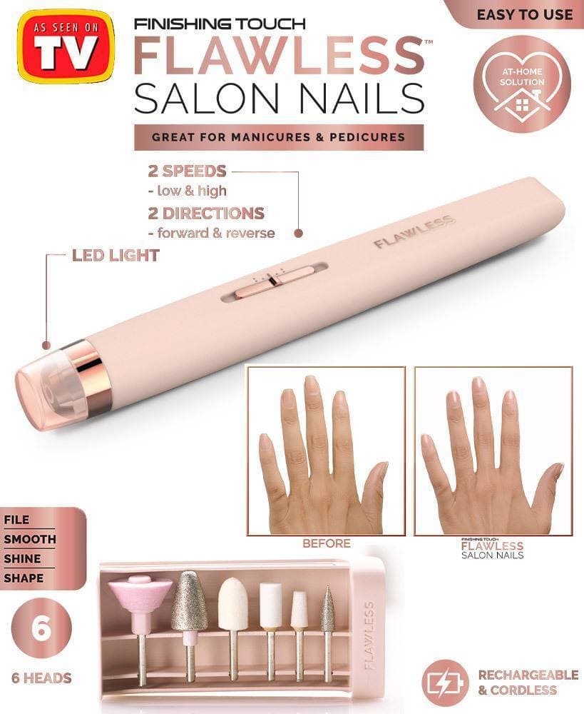 Rechargeable Flawless Salon Nail Pro Electric Nail Drill Bits File Tool