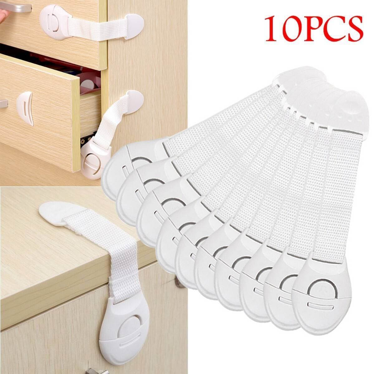 Pack Of 10 - Child Safety Locks For Drawers