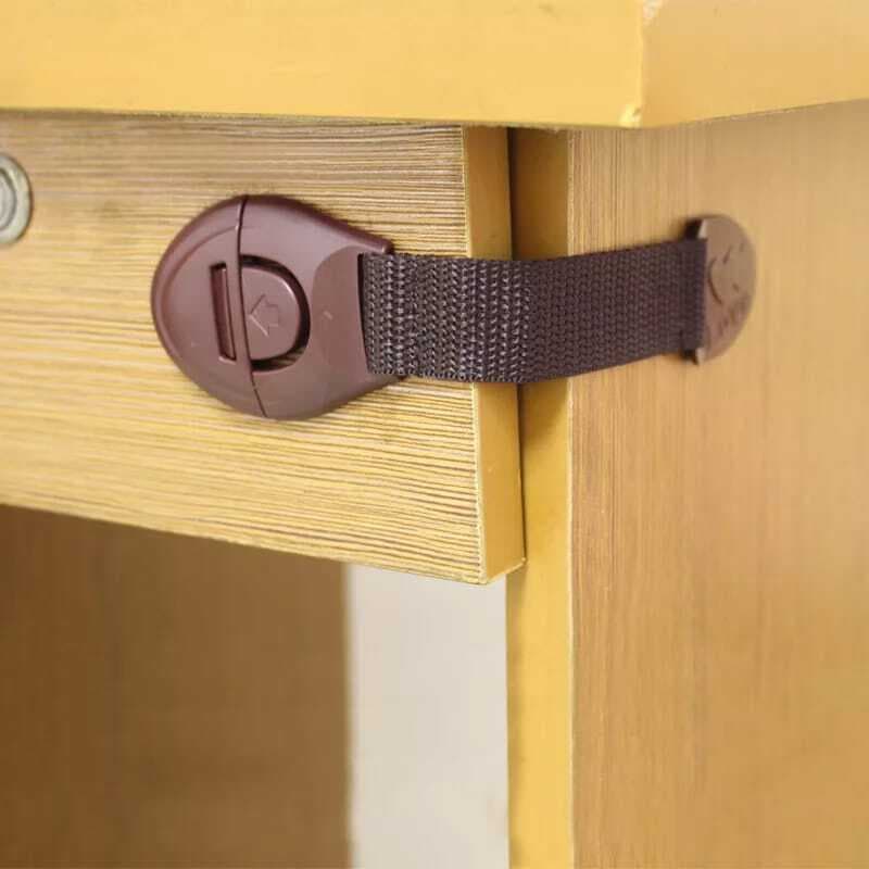 Baby Brown Wooden Texture Colour Safety Protector Child Locks
