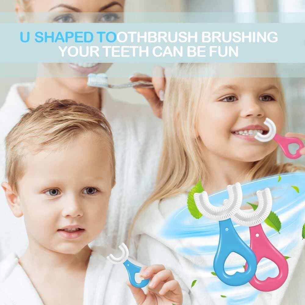 Kids U Shaped Toothbrush 360 Degrees Toddler Silicone Brush