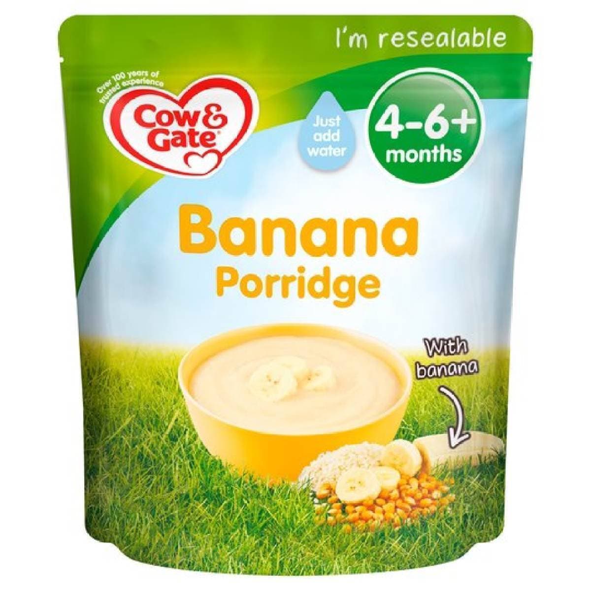 Cow & Gate Banana Baby Porridge From 4-6 Months Onwards