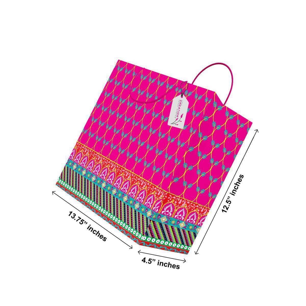 Pack Of 6 - Classic Quality L Size Gift Bag For Gifting - (TCR_119)