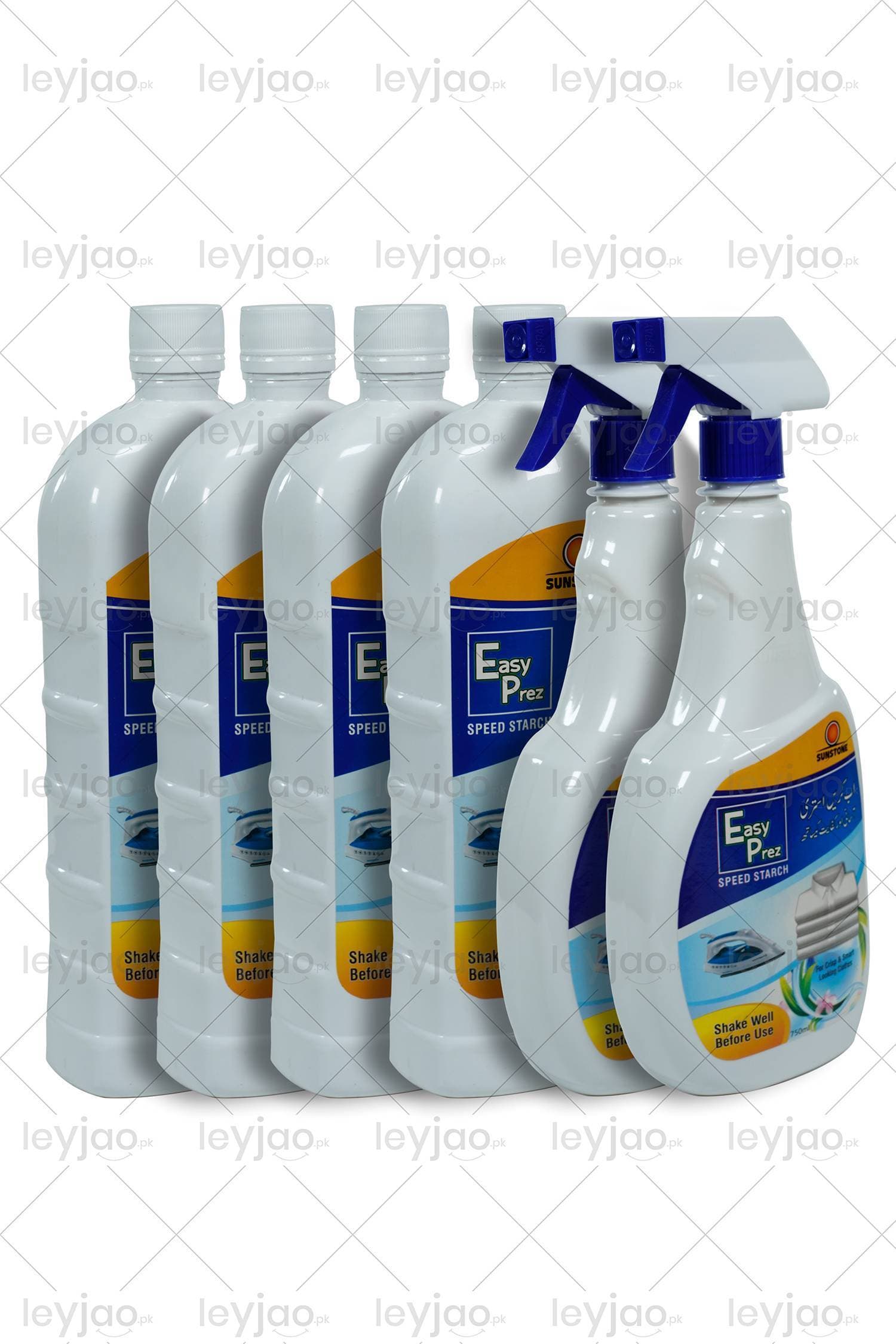 EasyPrez Speed Ironing Starch Spray Economy Pack - Pack of 6 (750ml +1000ml)