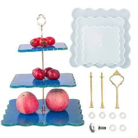 3 Tier Square Tray Mold For Resin Tray Stand