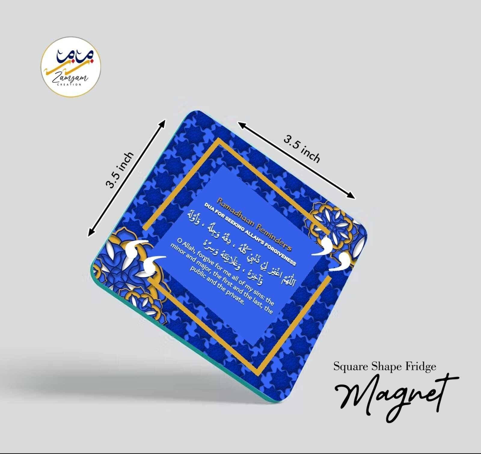 Zamzam Zarqun Galactic Glow Square Shape Fridge Magnet - 1 Piece