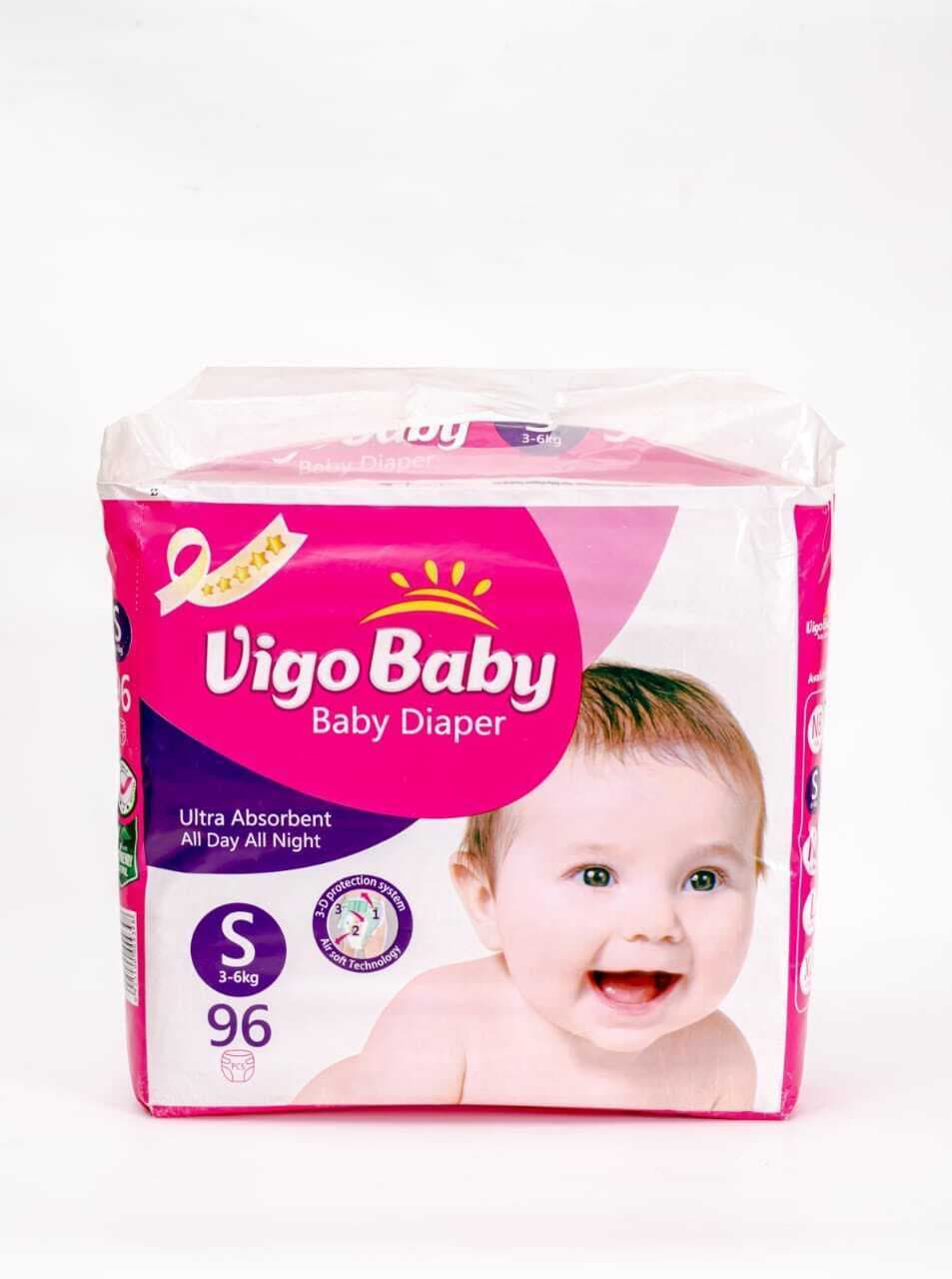 Vigo Diaper (S/3-6kg/2) Jumbo Pack 96's