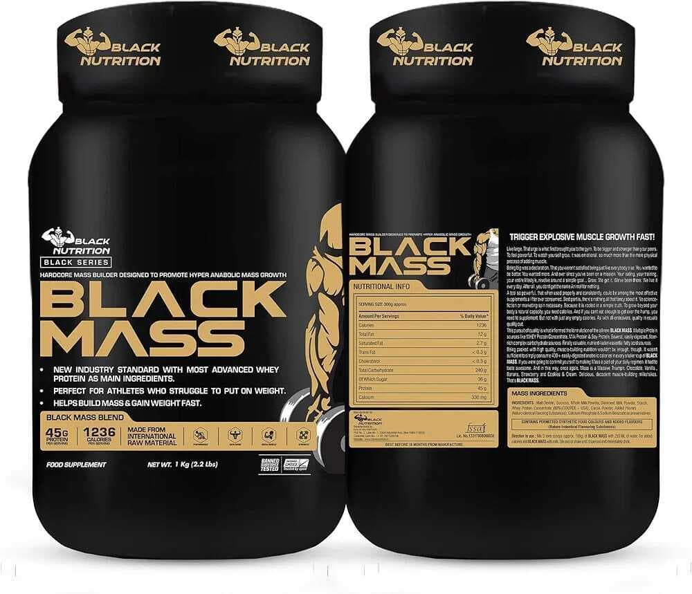 Black Nutrition Mass Gainer 30 Servings - 1kg
