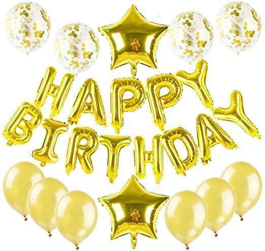 Happy Birthday Foil Balloons Set - 13 Pcs