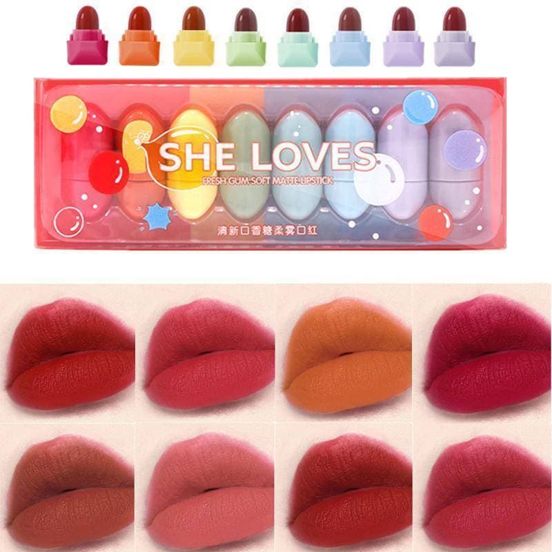 She Love Mini Lipstick 8 Colors Charm Lipstick Sample Mini Kit