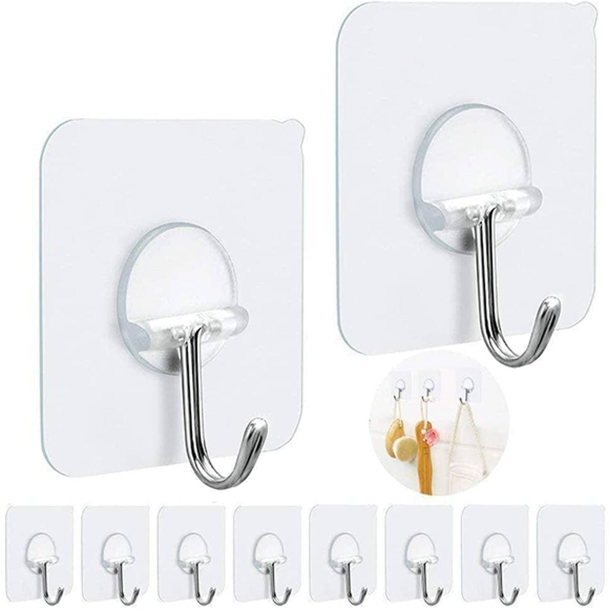 Pack of 10 Adhesive Wall Hooks
