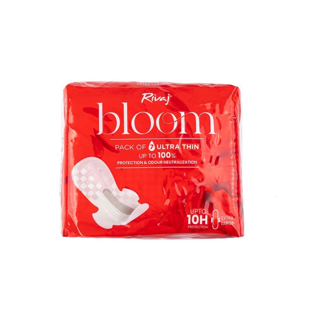 Rivaj Uk Ultra Thin Bloom Sanitary Pads Extra Large - Pack of 7