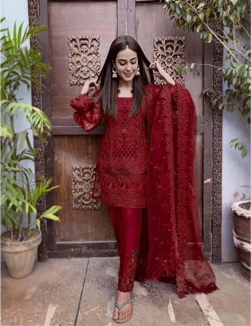 Embroidery Unstitched Dress For Women - (RAC_046)