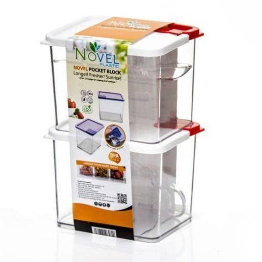 Novel Air-Tight Plastic Pocket Jar 150g Capacity - Pack of 2