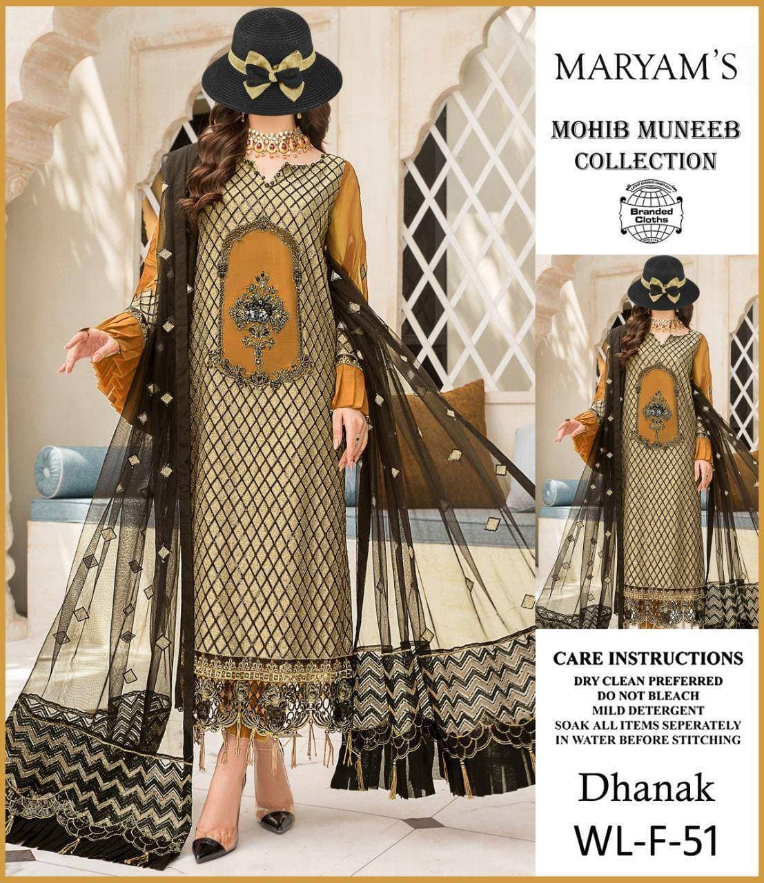 Chiffon Heavy Embroidered 3 PCS Women Unstitched Suit - Kryptonite Green WL-F-51