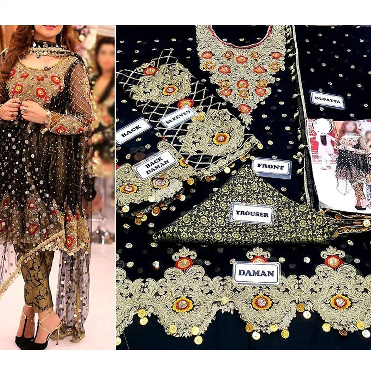 Embroidery Unstitched Dress For Women - (RAC_045)