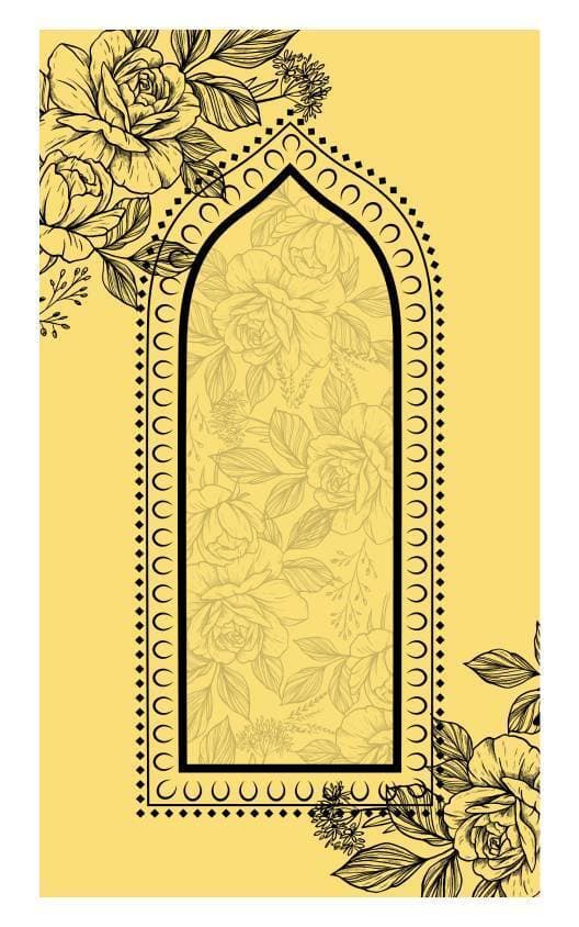 Engraving Drawn Floral Travel Prayer Mat