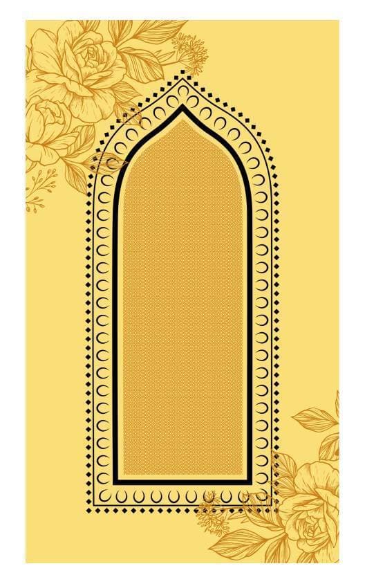 Engraving Drawn Floral Travel Prayer Mat