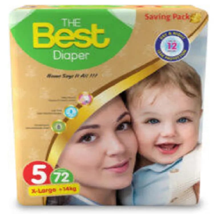 Best Baby Diapers Mega Pack Size 5 XL 72 Pcs