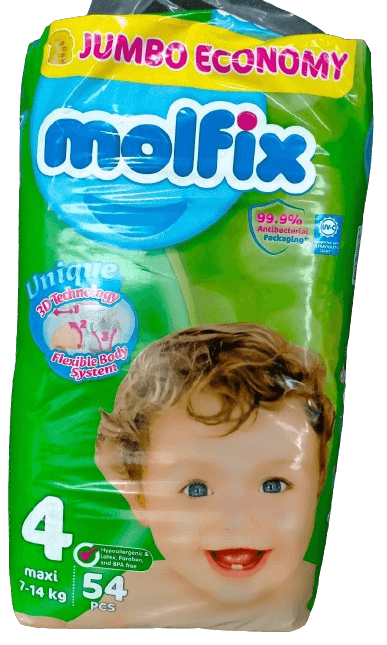 Molfix Diaper 4 Maxi  7-14kg  (54 Pieces)