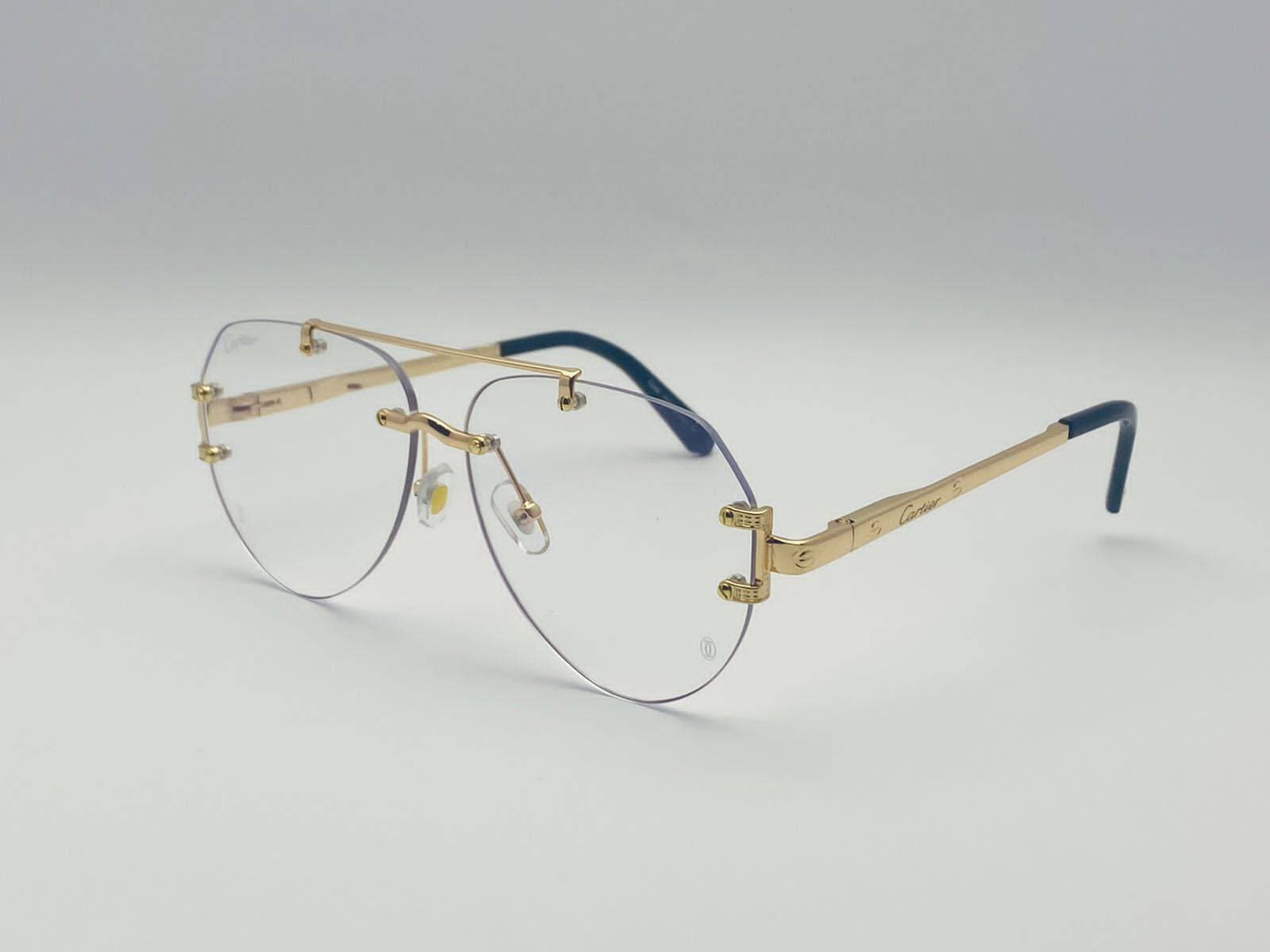 Cartier Metal Frame Aviator Shape Eyeglass Frame For Unisex