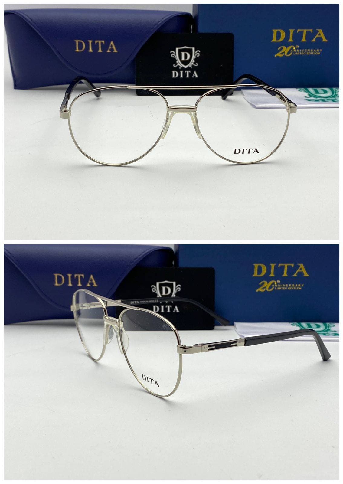 Dita Plastic & Metal Frame Half Round Shape Eyeglass Frame For Unisex