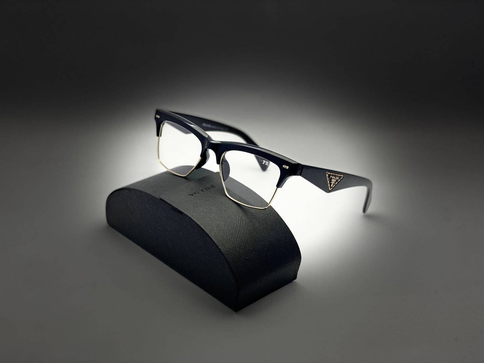 Prada Plastic & Metal Frame Square Shape Eyeglass Frame For Unisex