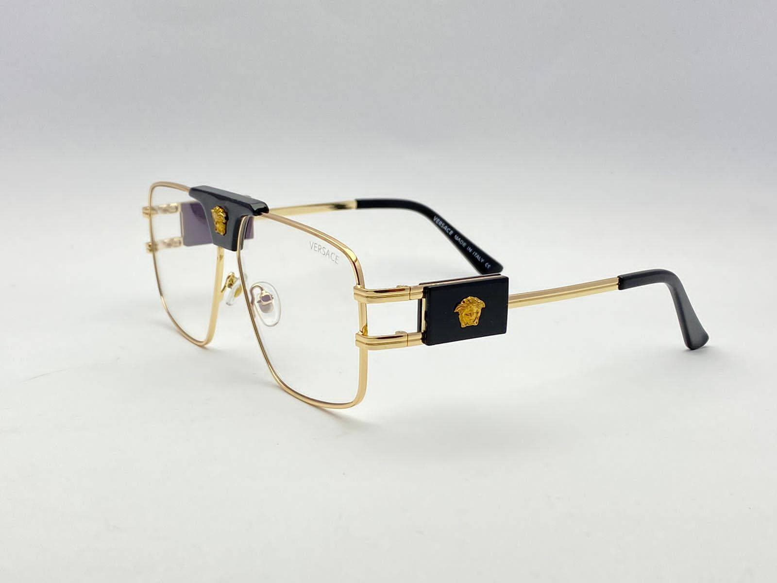 Versace Plastic & Metal Frame Eyeglass Frame For Unisex
