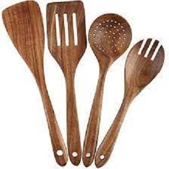 4 Pcs Wooden Natural Cooking Tools
