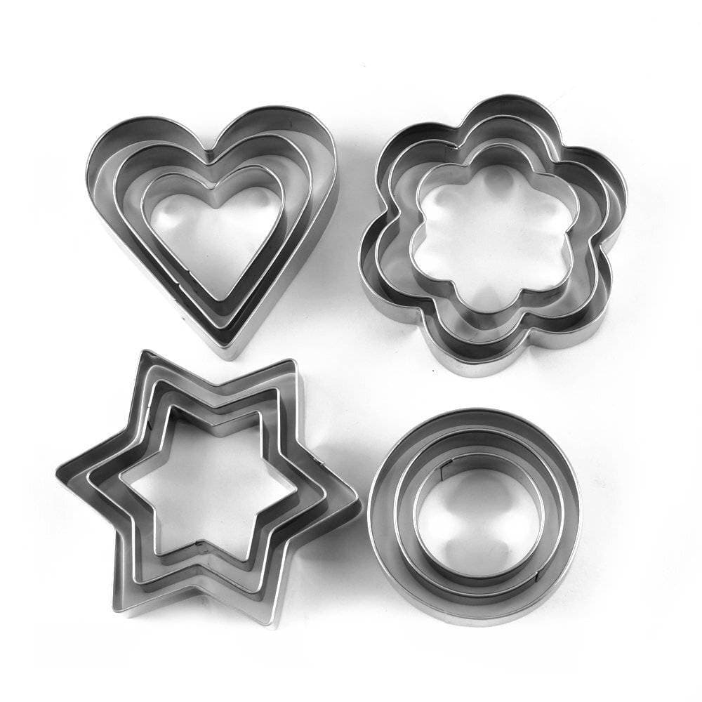 Stainless Steel Cookie Cutter Biscuit Diy Mold - 12 Pcs Set