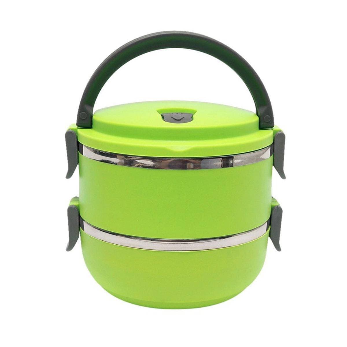 2 Layer Easy Portable Stainless Steel Office And School Lunch Box - (Large Size)