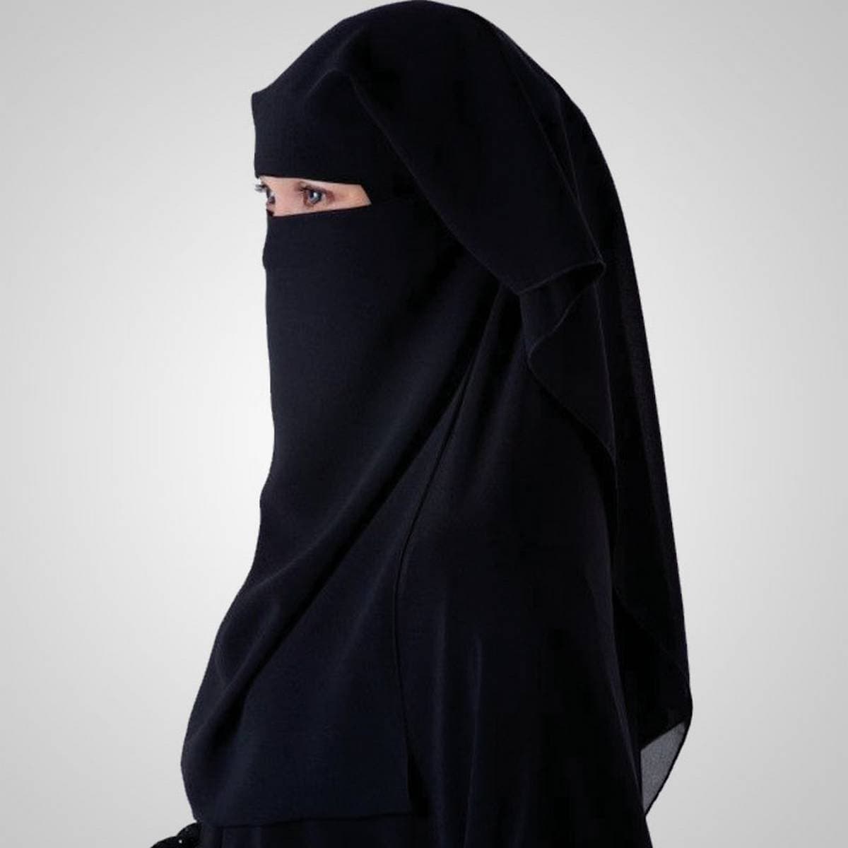 Double Layered HIjab for Women - Black