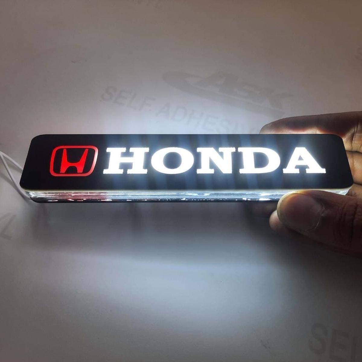 HONDA LED Front Monogram Number Plate For BIke